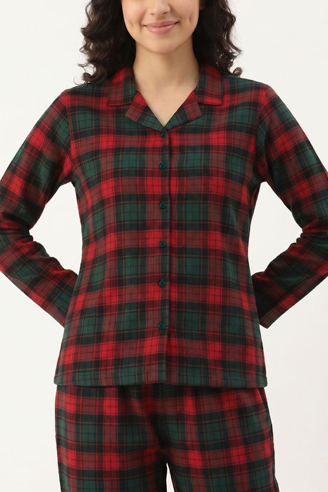 Zivame Flannel Woven Pyjama Set - Alpine Green — image 5